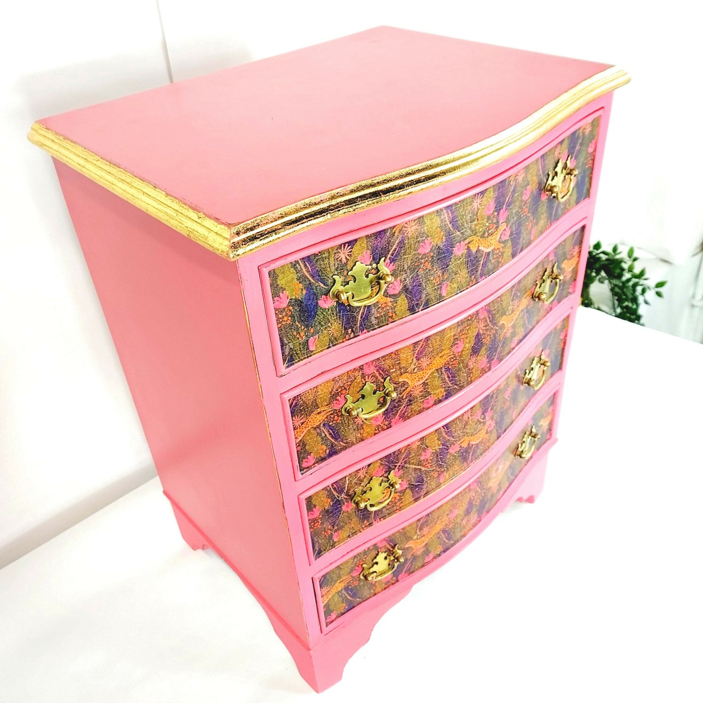 Beautiful pink hand painted chest of drawers