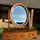 Antique Georgian Large Mahogany Tilting Oval Vanity Dressing Table Mirror