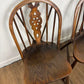 Vintage Set Of Four Oak Wheelback Dining Chairs