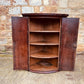 Antique Bow Front Corner Cupboard | Victorian Solid Wood Cabinet | Original Patina | Period Storage