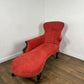 Victorian Mahogany Framed Chaise Longue with High Back and Elbow Rest