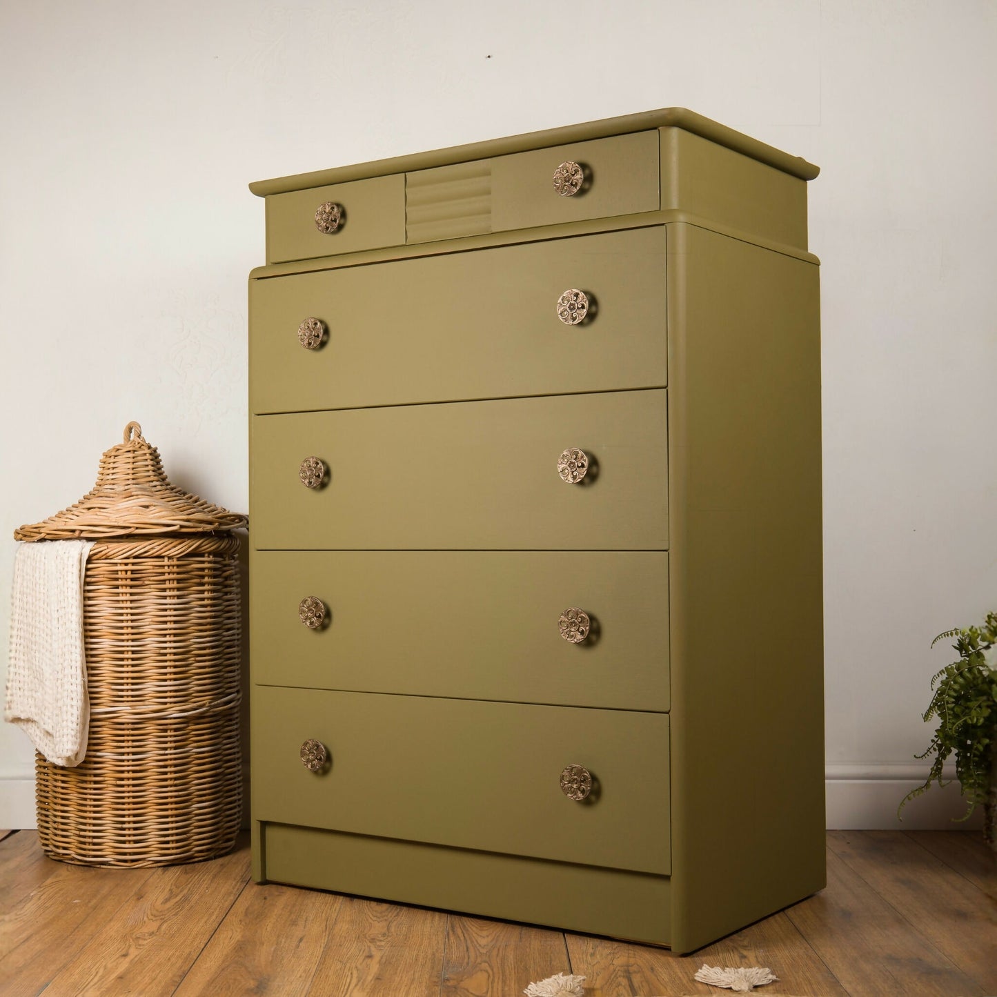 Vintage Upcycled Stag A Range Tallboy Chest of Drawers