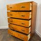 Mid Century Oak Veneer Five Drawer Bedroom Chest