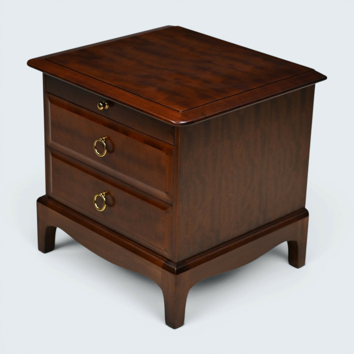 Stag Minstrel Bedside Cabinet 2 Drawers Pull Out Tray VGC FREE UK Delivery