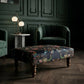 Luxurious handcrafted footstool in Becca Who "Serpentine " fabric