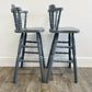 Set Of 2 Grey Hand painted Bar Stools