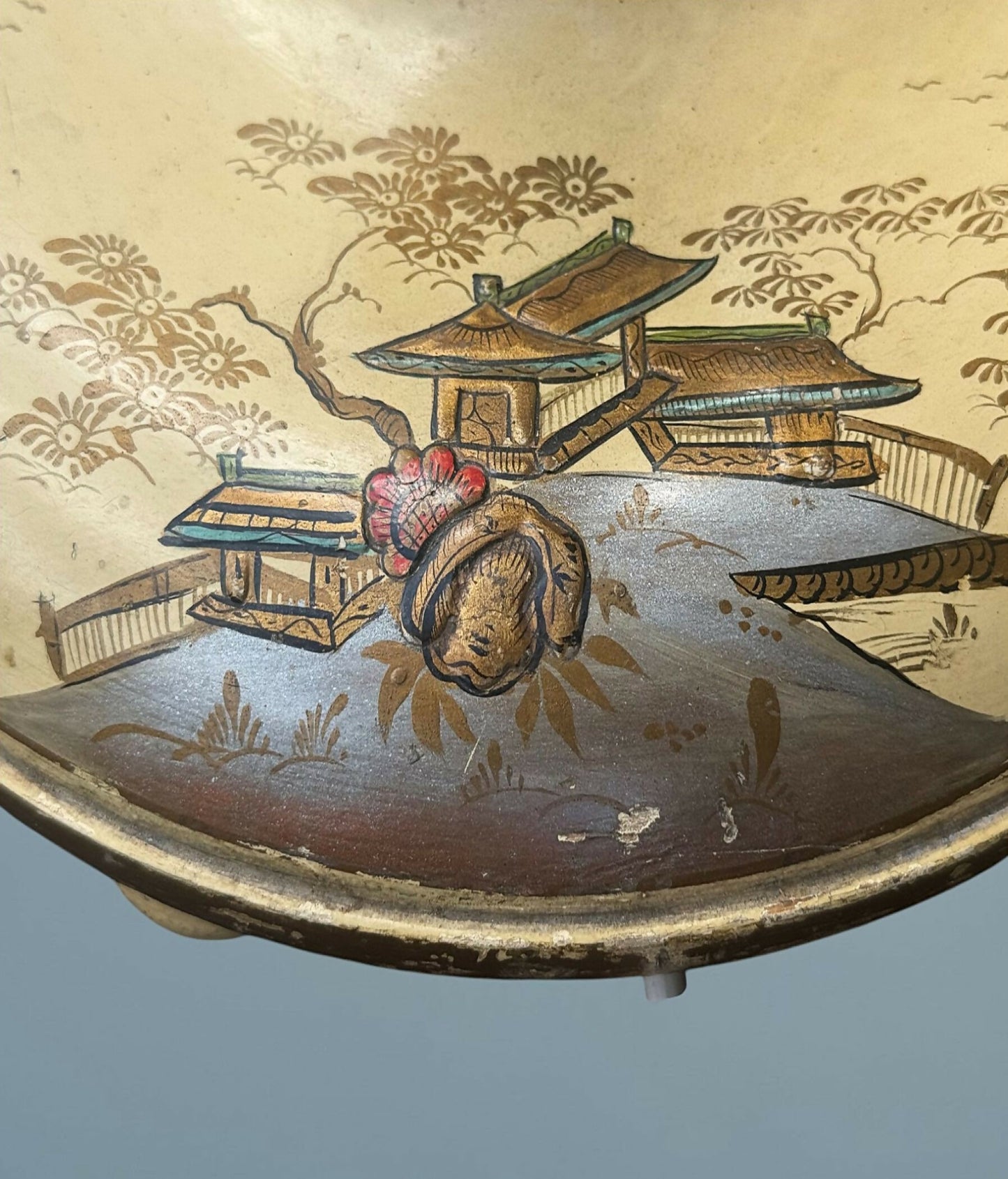 Lacquered Chinoiserie Standard Lamp Circa 1930