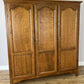 Wardrobe Vintage French Style Oak Triple Door Carved Armoire Cabinet LOT 6525