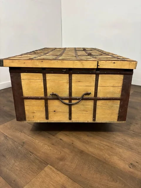 Very Large Bleached Rustic Indian Trunk / Coffee Table