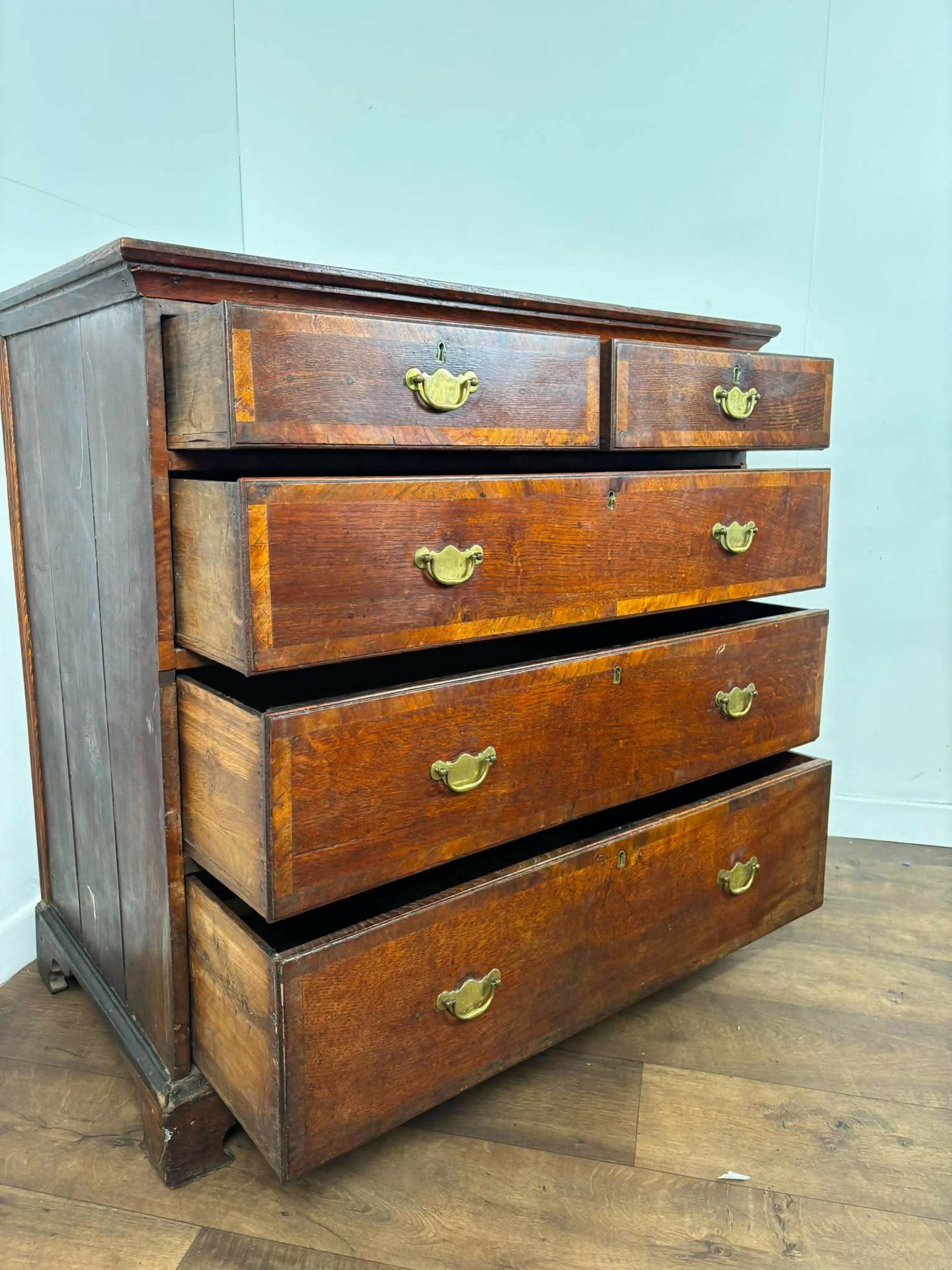 Georgian Oak Crossbanded Chest of Drawers