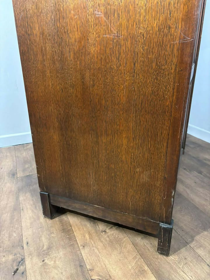 Vintage Priory Style Oak Double Wardrobe