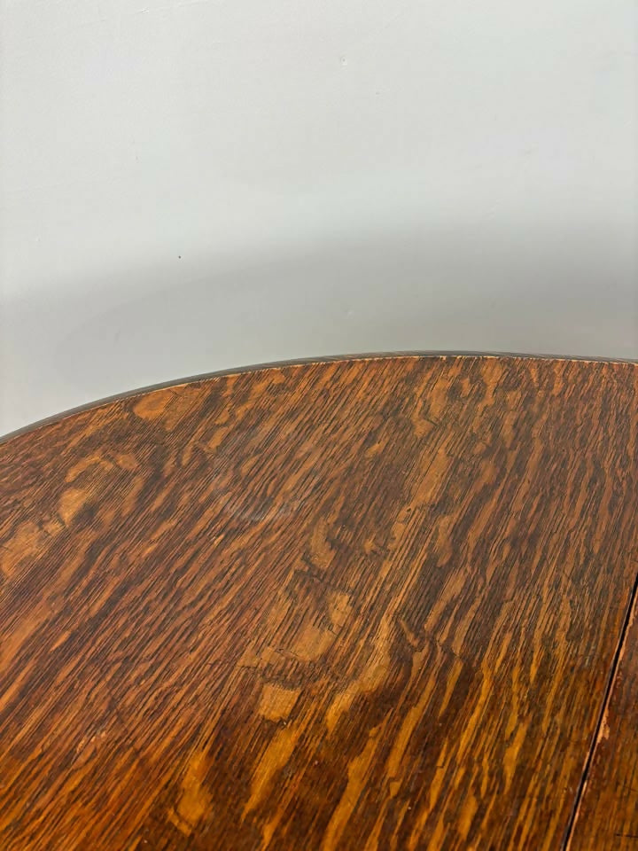 Vintage Oak Drop Leaf Table With Barley Twist Support