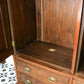 Antique Double Wardrobe Mirrored Doors and Graduated Drawers Late Victorian