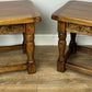 Pair of Bedside Tables Vintage French Oak Nightstands Carved Cabinets LOT 6212