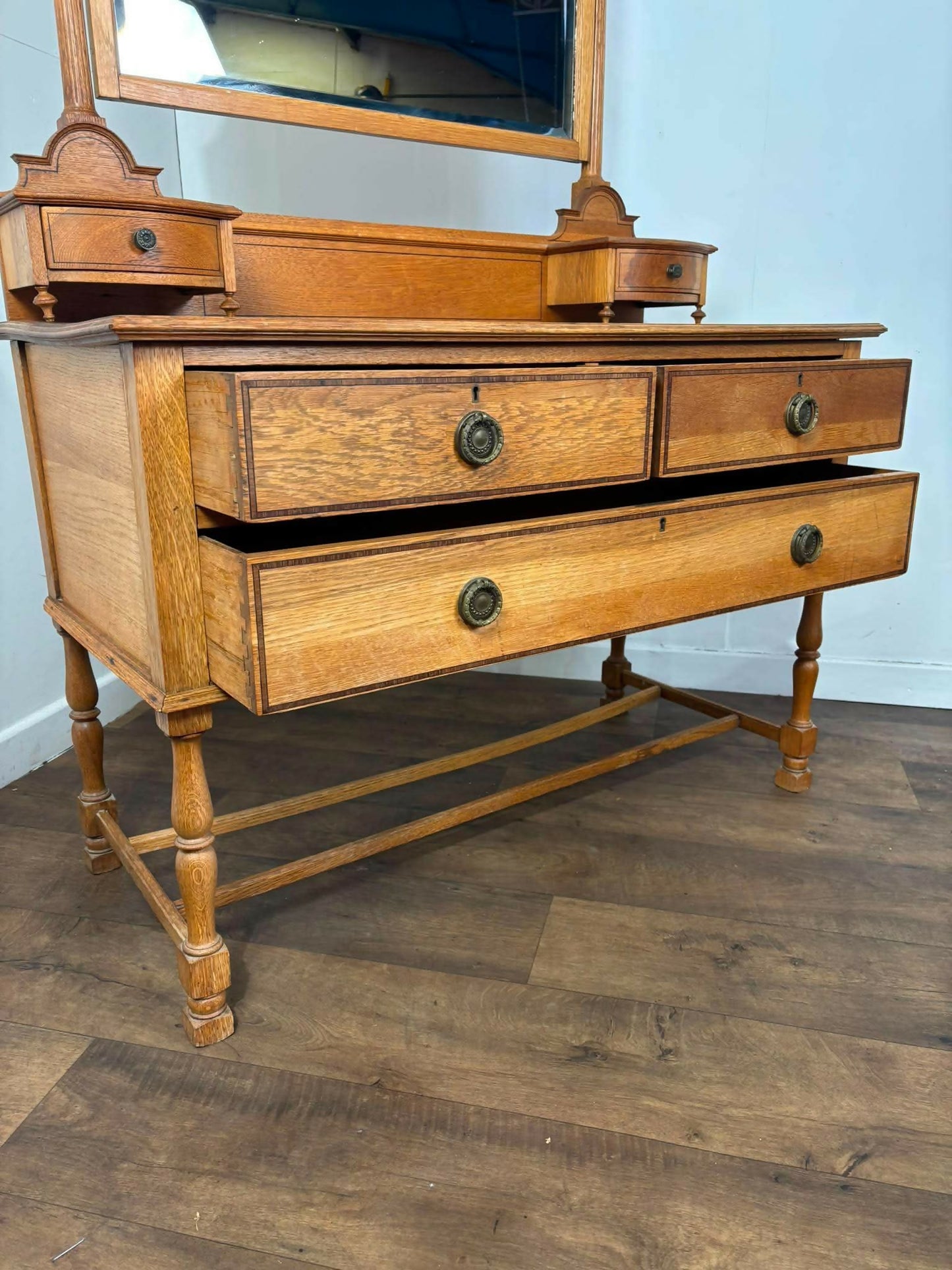 Edwardian Light Oak Dressing Table