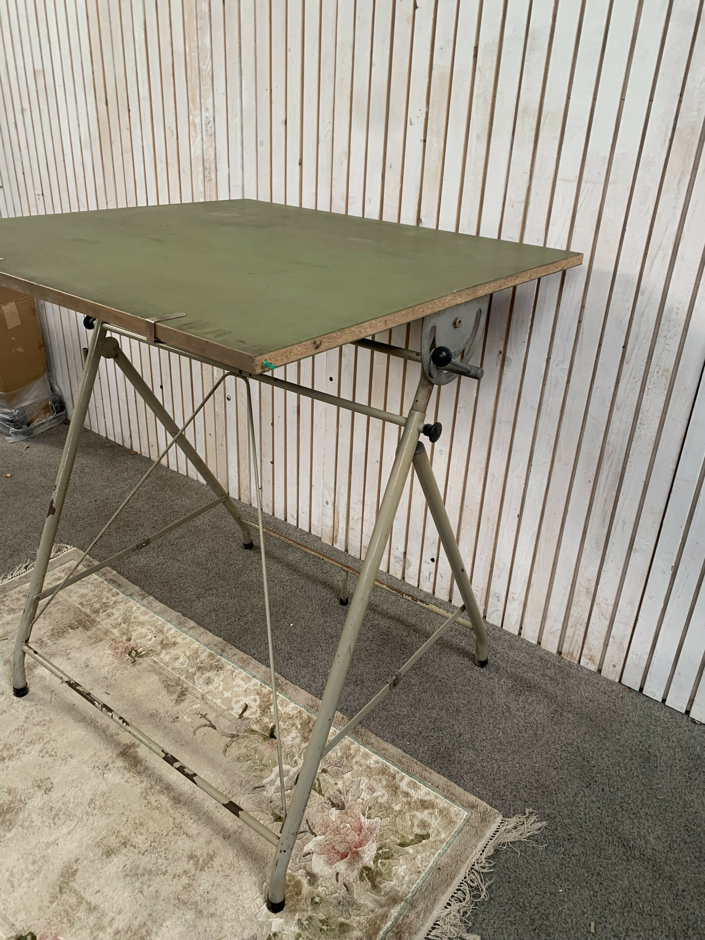Vintage Architects Drawing Draughtsman Board Industrial Metal Table