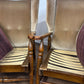 Vintage Pair Of Oak Framed Wing Back Armchairs