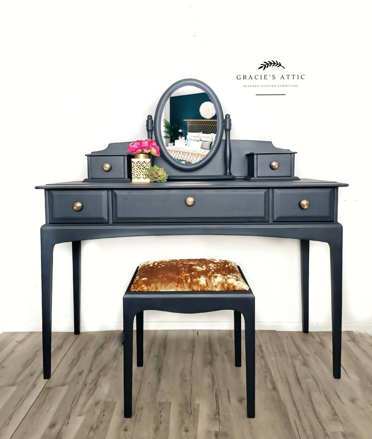 Stag Minstrel 3 Drawer Dressing Table and Stool