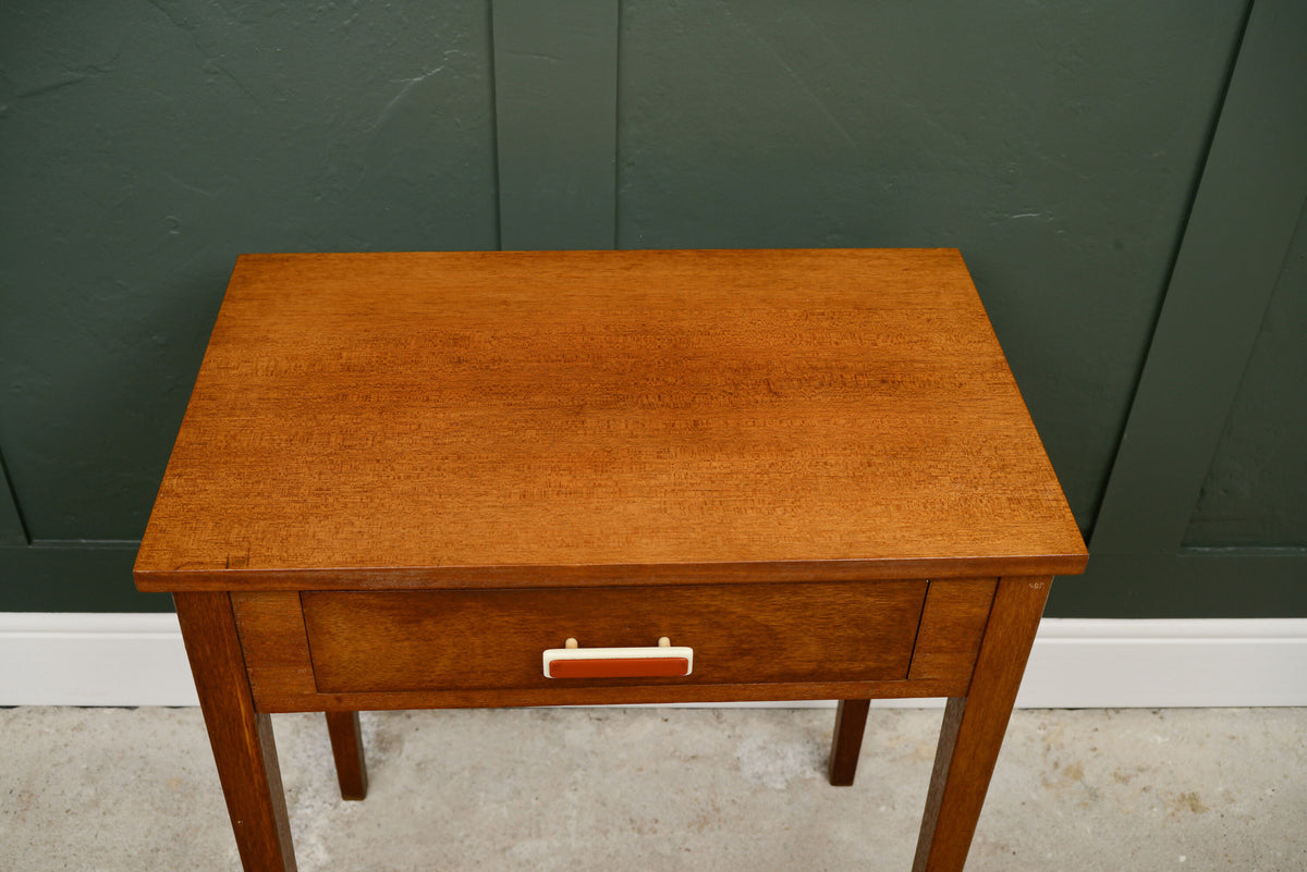 Mid Century Teak Console Table Side Table with Red Handle - 1960s