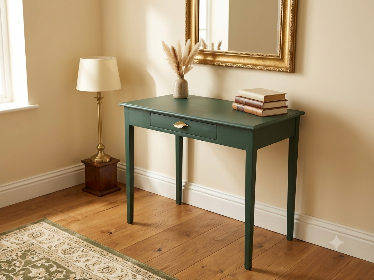 Green console , sideboard , desk
