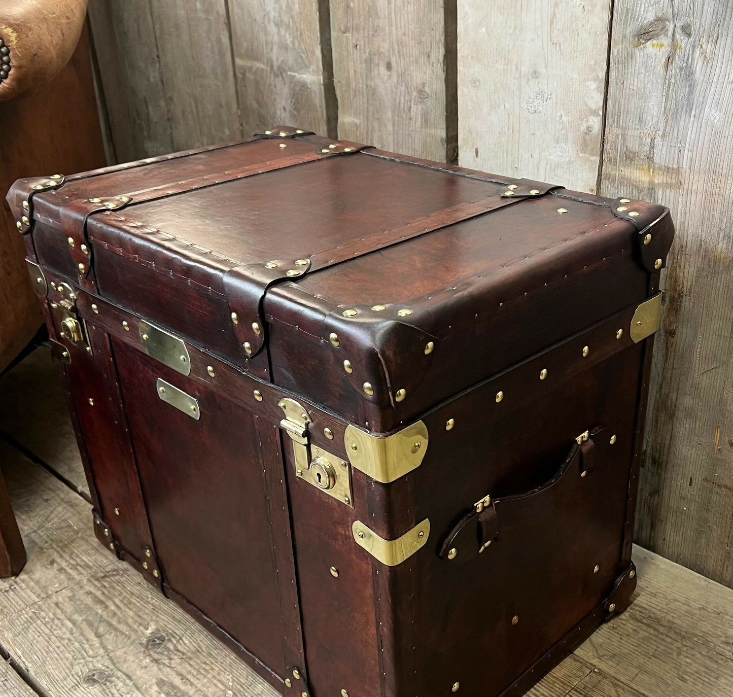 Luxury Hand Dyed Leather Campaign Chest