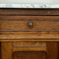 Bedside Table Antique French Style Marble Top Oak Cabinet Nightstand LOT 6235