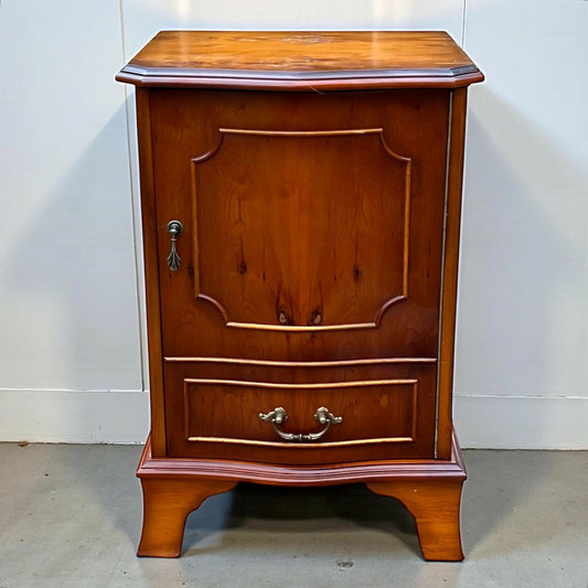 Vintage Georgian style Yew media unit / bedside chest