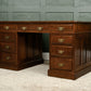 Large Antique Oak Pedestal Desk - Solid Oak