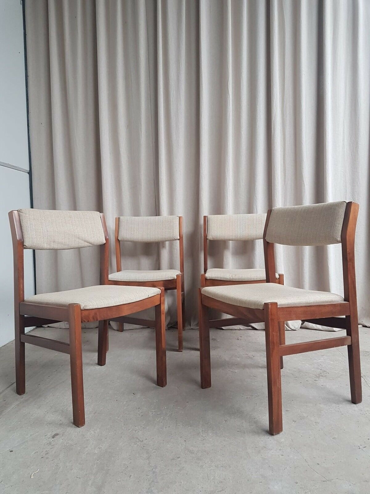 Vintage Mid Century Set Of 4 Dining Chairs Danish Scandi Retro R742