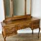 Dressing Table with Mirror Vintage French Louis Oak Vanity Table Makeup LOT 6600