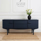 Dark Matt blue teak vintage sideboard