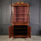 Marquetry Inlaid Mahogany Glazed Vintage Display Cabinet