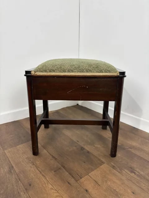 Vintage Mahogany Piano Stool with Storage
