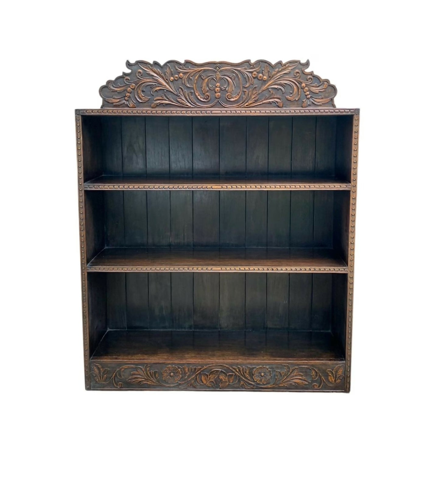 Impressive Mid-19th Century Oak Open Bookcase