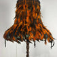 Vintage Barley Twist Standard Lamp with Handmade Feather Shade