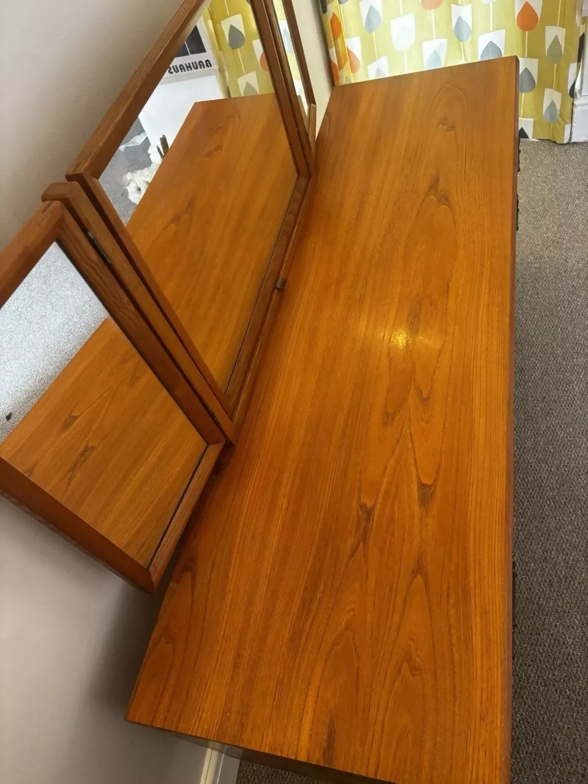 Mid Century G Plan Teak Dressing Table Desk: Vintage Danish Style Vanity Console