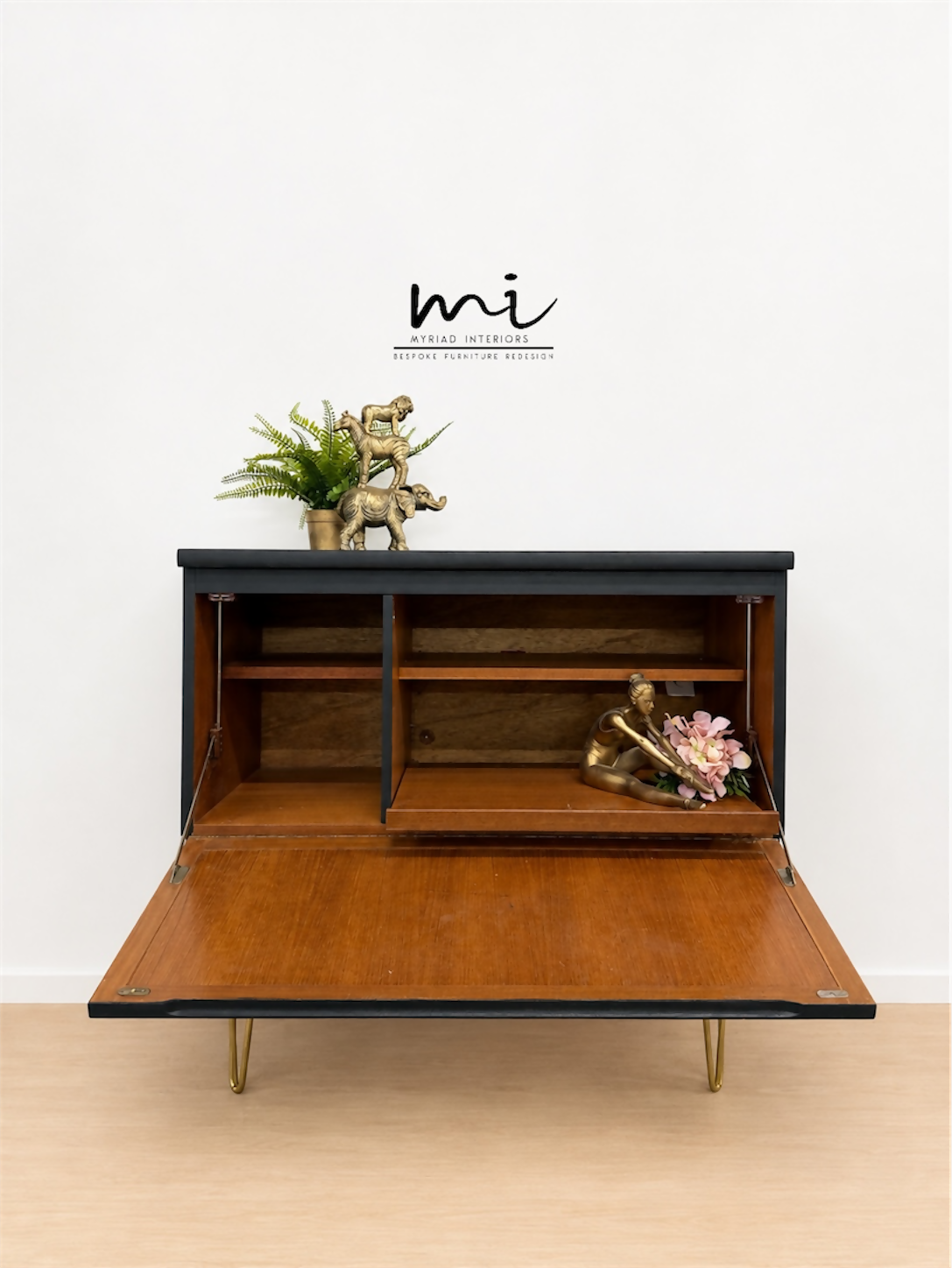 Black Nathan teak TV stand, sideboard, drinks cabinet, media unit, mid century modern, vintage, refurbished, upcycled, console