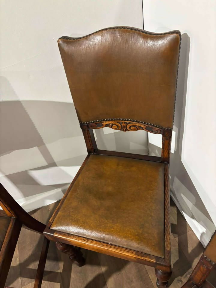 Set of Four Vintage 1940s Oak Dining Chairs