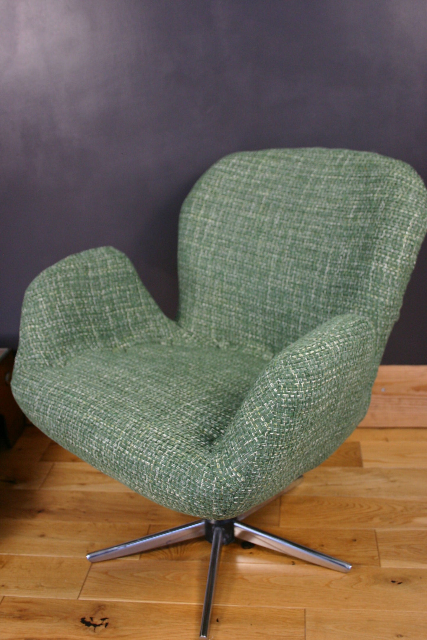1970s Hungarian Mid Century Swivel Armchair – newly Reupholstered