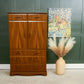 Large Mid Century Tallboy Linen Cabinet with Drawers
