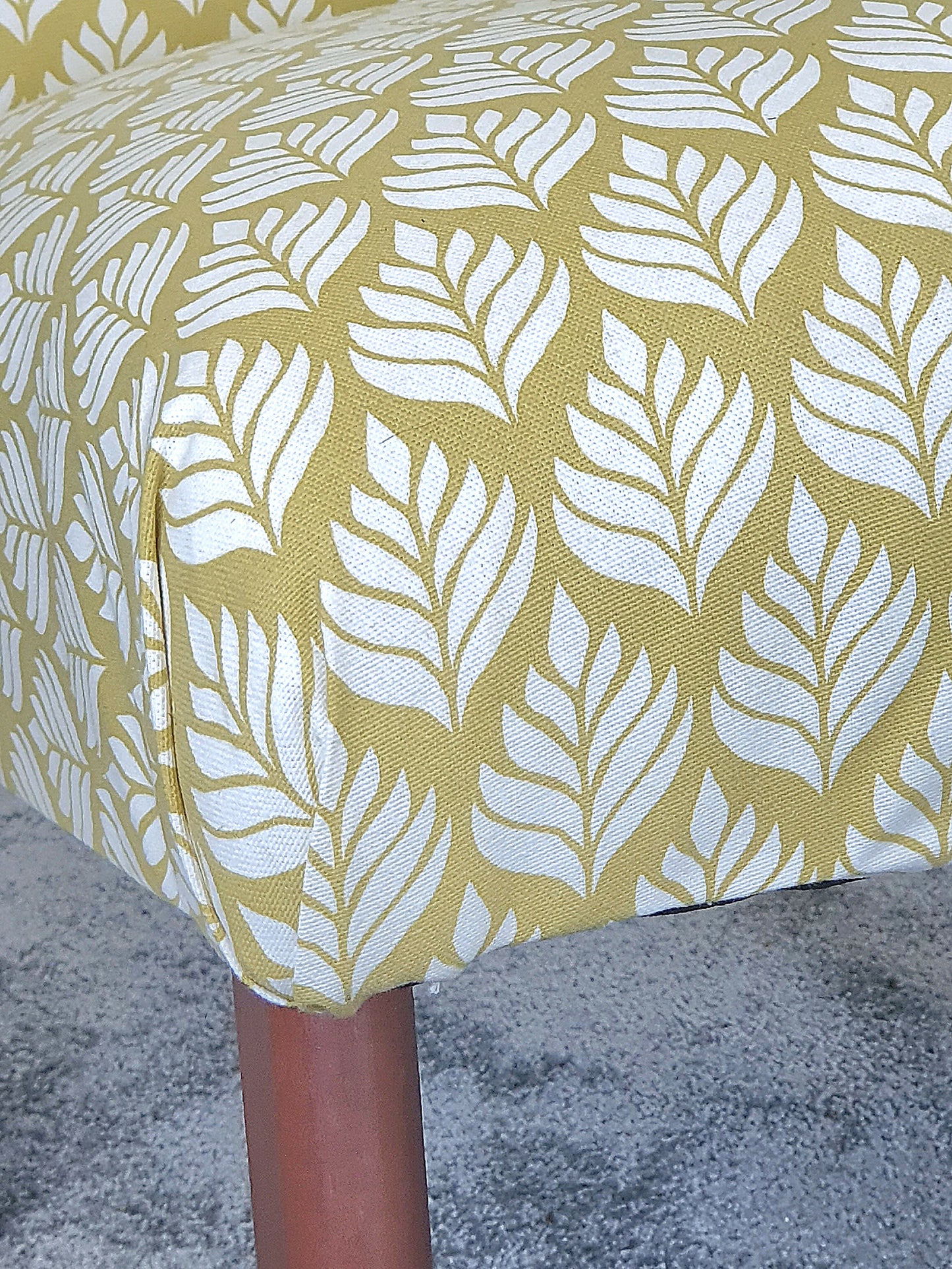 Slipper Chair Mid Century 1950s. Reupholstered In 100% Cotton Canvas. Ex Condition