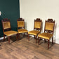 Four Edwardian Carved Walnut Dining Chairsxcx