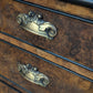 Solid walnut chinoisorie burr wood black gold bureau desk drawers
