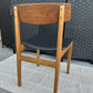 Single Vintage Mid-Century Danish Dining Chair Black Vinyl
