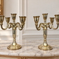 Pair of Candelabras Vintage French Style Metal Five Arm Candle Holders LOT 6484