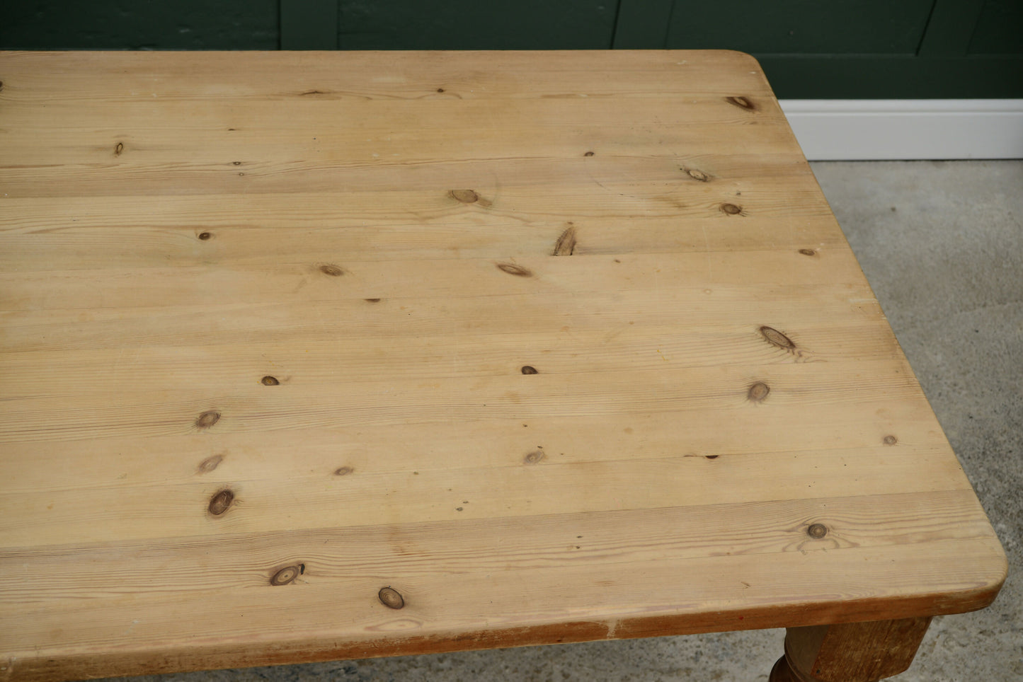 Vintage Pine Farmhouse Dining Table with Drawer on Castors - 6FT