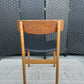 Single Vintage Mid-Century Danish Dining Chair Black Vinyl