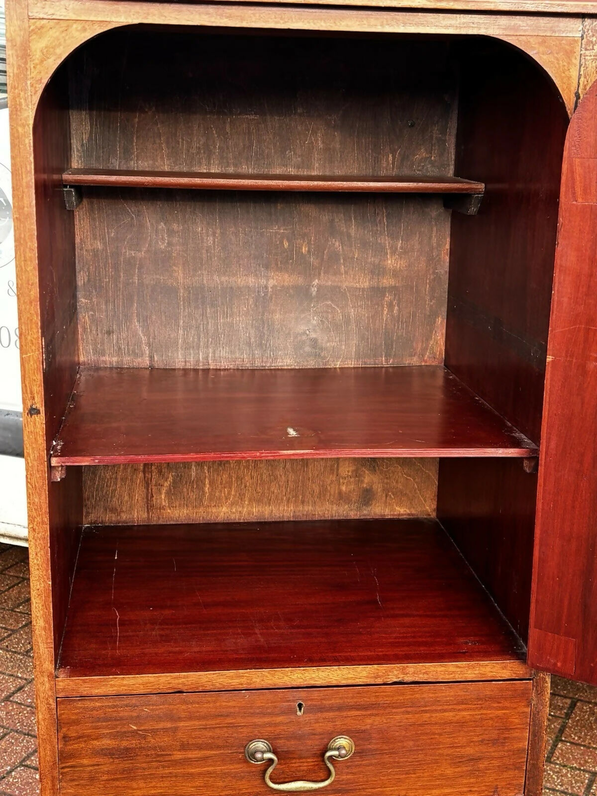 Vintage Mahogany Housekeepers Cabinet / Small Linen Press.