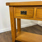 Modern Solid Oak Three Drawer Console Table