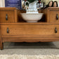 Vintage Art Deco Oak Dressing Table Circular Mirror BCM/HL Lebus Vanity Desks